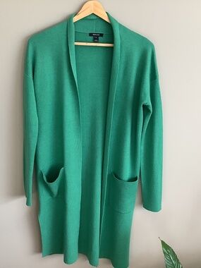 RW & Co Bright Green Long Cardigan / Sweater